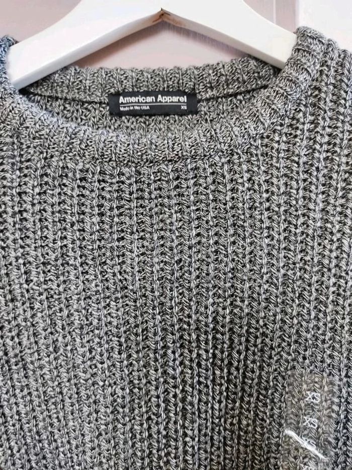 Pull 100% coton peigné maille Gris XS Neuf - photo numéro 3