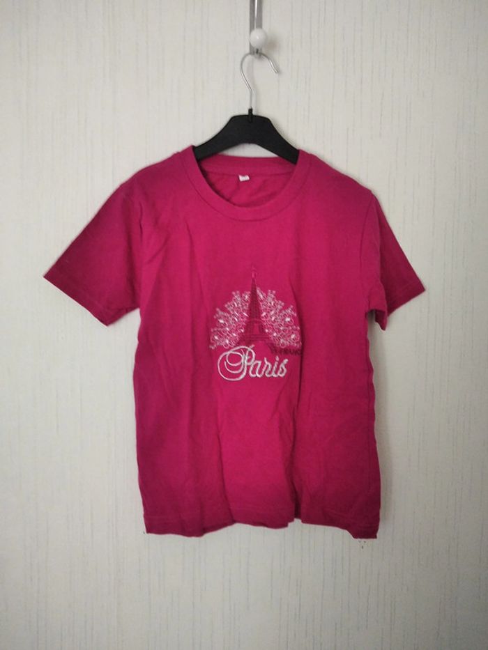 t-shirt paris fushia 6 ans