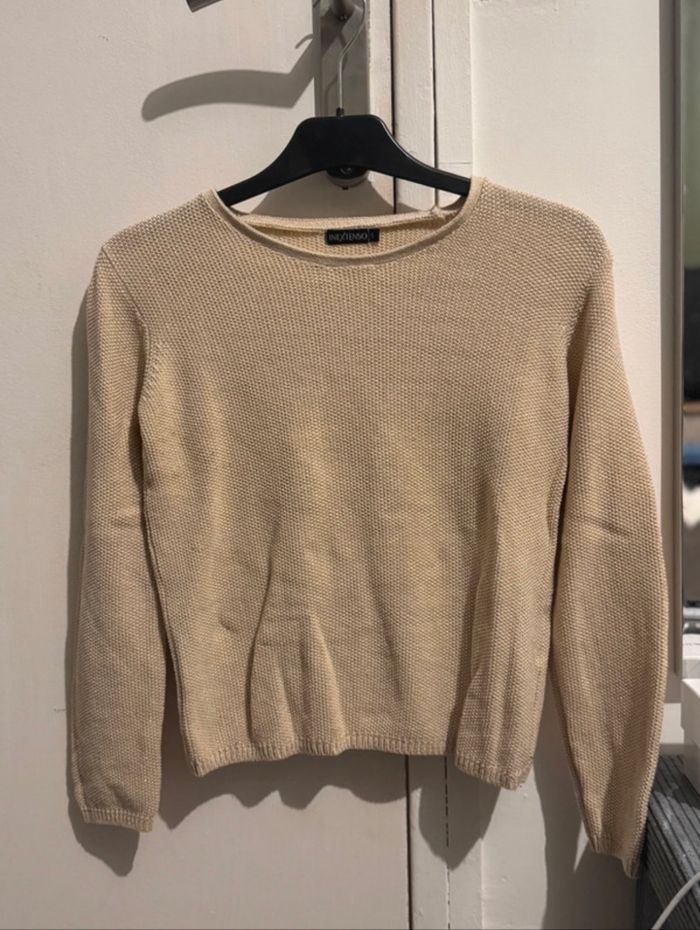 Pull en maille beige