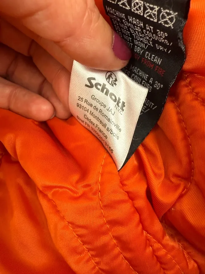 Blouson Bomber Schott noir modèle airforce enfant 8 ans - photo numéro 12