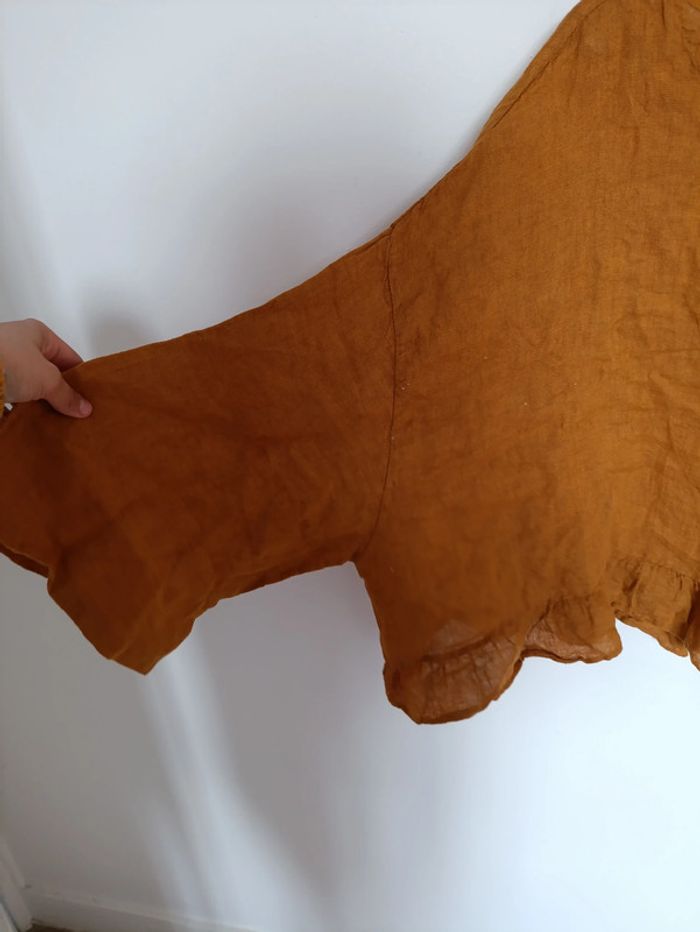 Blouse type poncho ample moutarde Aglaia Mia - photo numéro 6
