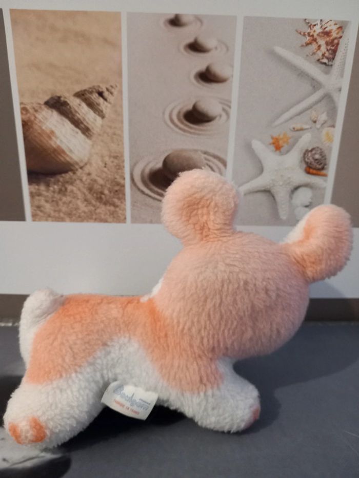 Peluche vintage lapin  Boulgom pastel aux yeux bleus 17cm - photo numéro 3