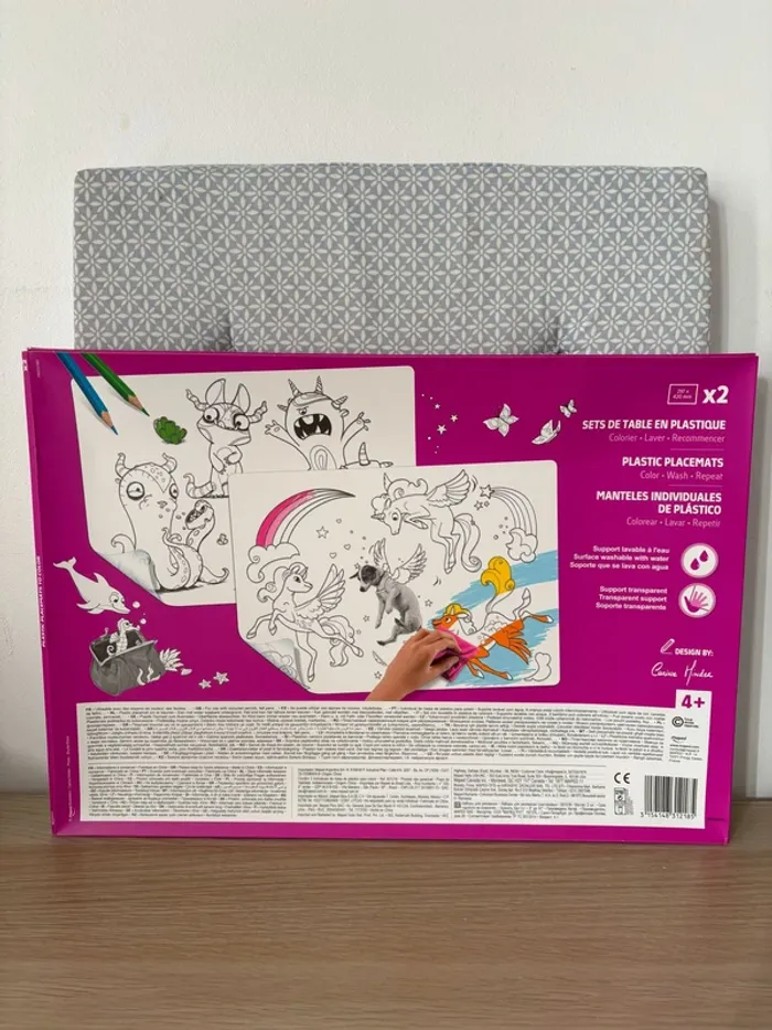 Pack de 2 Sets de Table Coloriables Rose - photo numéro 2