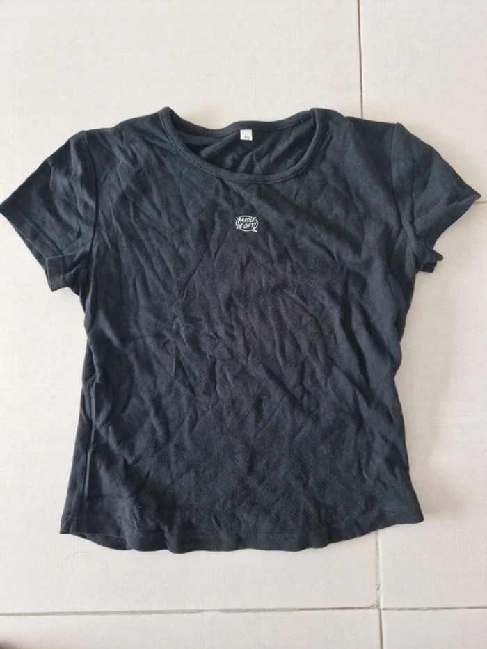 T-shirt fille noir Taille 2 Parole de ch'ti