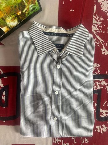 Chemise Saint James taille Xl à rayures blanche et bleu