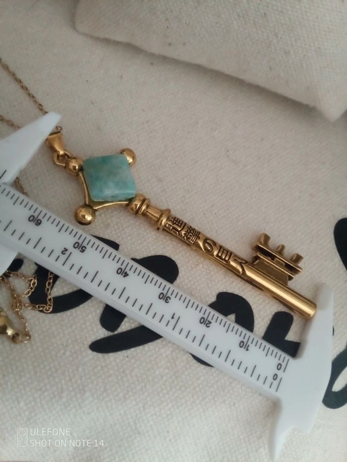 Collier clé pierre d'amazonite naturelle - photo numéro 3