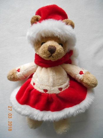 Oursonne peluche habillé neuve