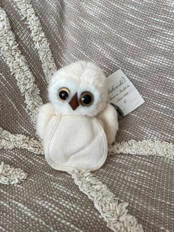 Peluche doudou 15cm bukowski hiboux chouette coucou blanc et marron neuf étiqueté