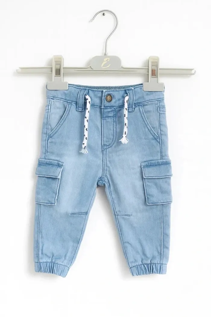 Pantalon cargo en jean clair – Tex Baby – 12 mois