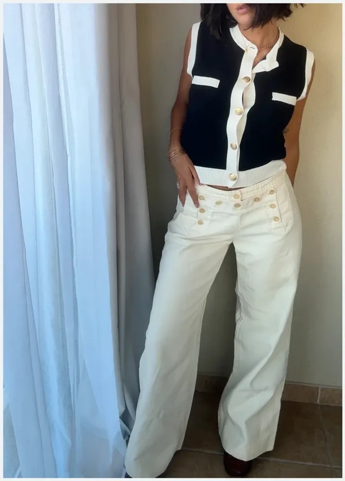 Pantalon Céline blanc crème 42 parfait état - photo numéro 5