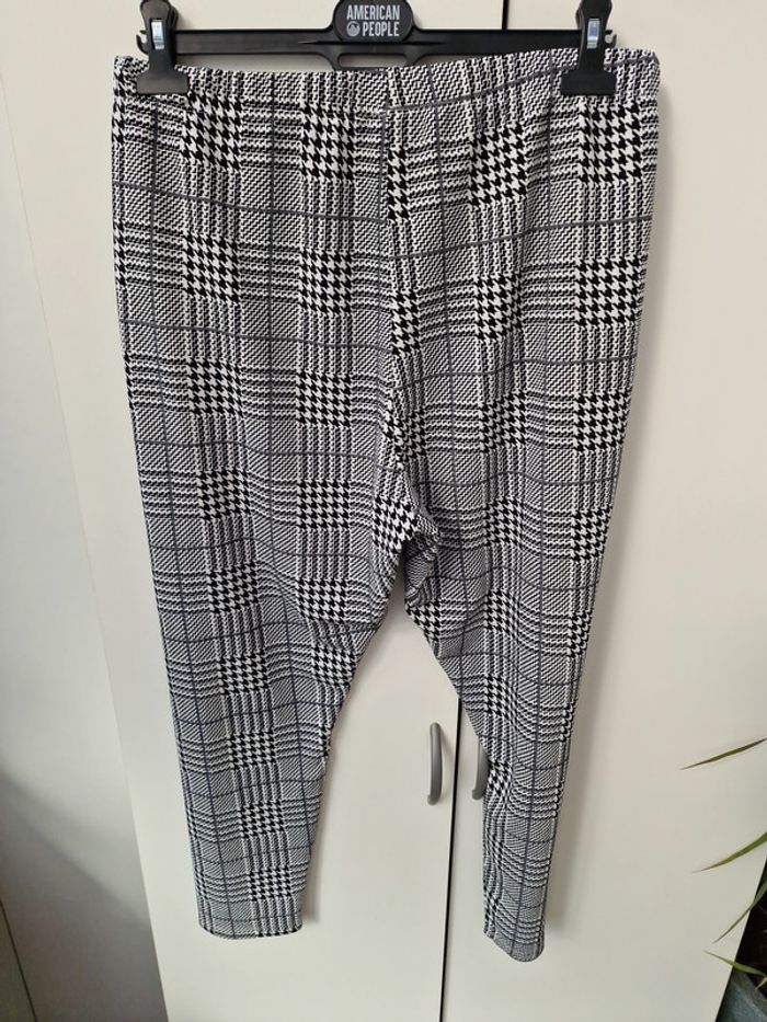 Pantalon Leggings Pied De Poule Noir Et Blanc - photo numéro 3