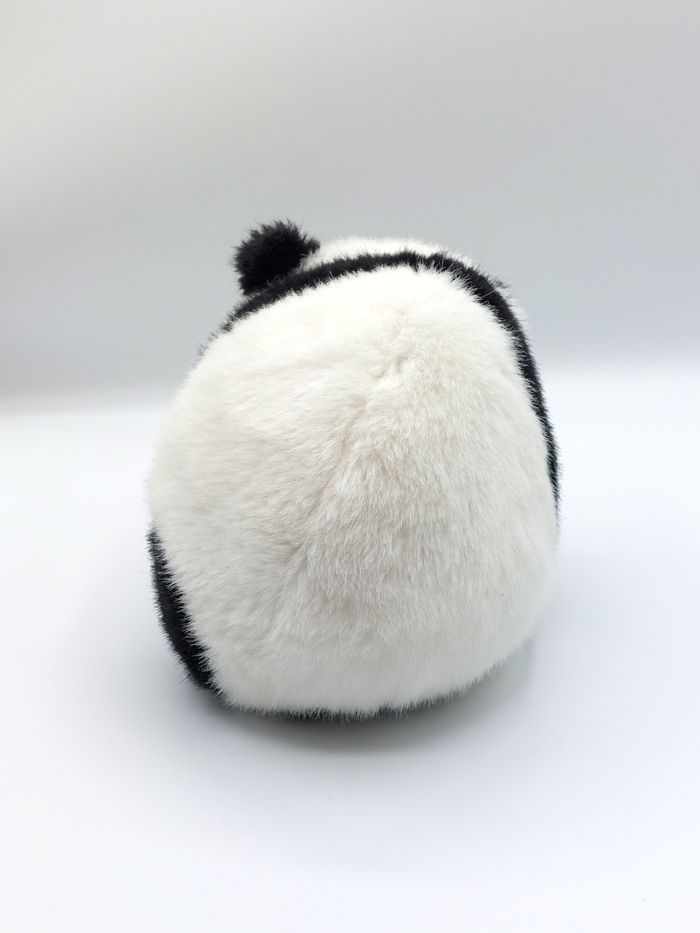 Petite peluche ours panda boule noir blanc nœud rouge pois 20 cm Vintage doudou - photo numéro 2