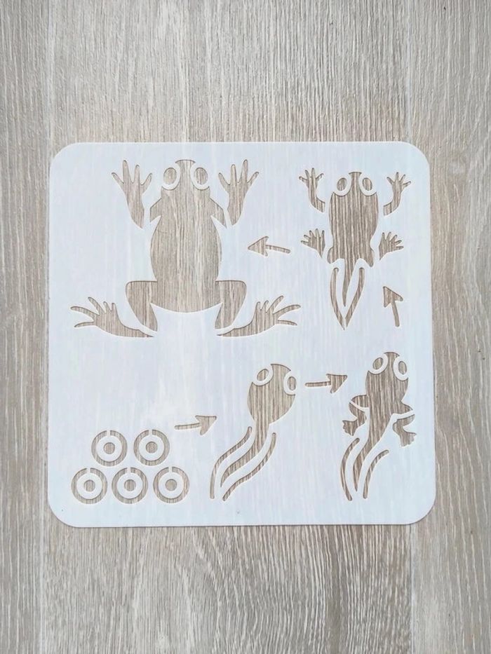 Pochoir du cycle de vie de la grenouille