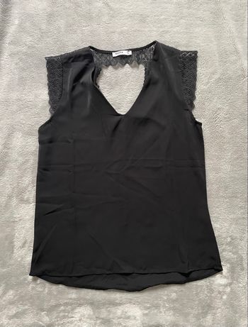 Top noir Unika Paris - Dos décolleté dentelle - Taille S