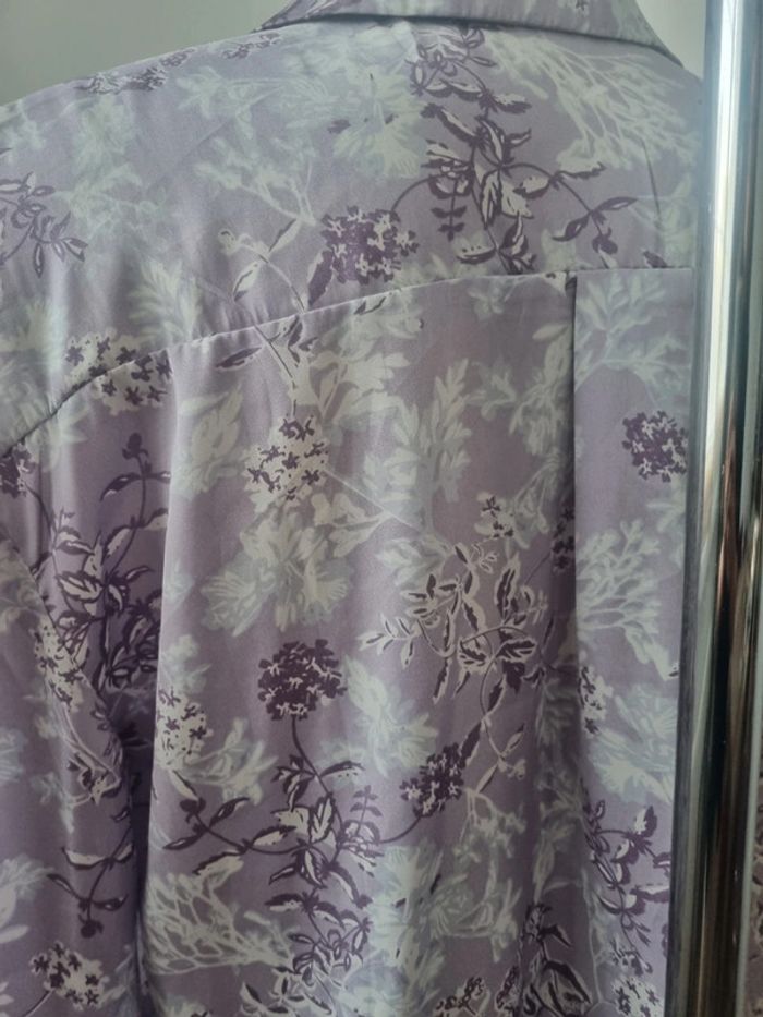 Chemise satiné fluide floral violette Shein - photo numéro 14
