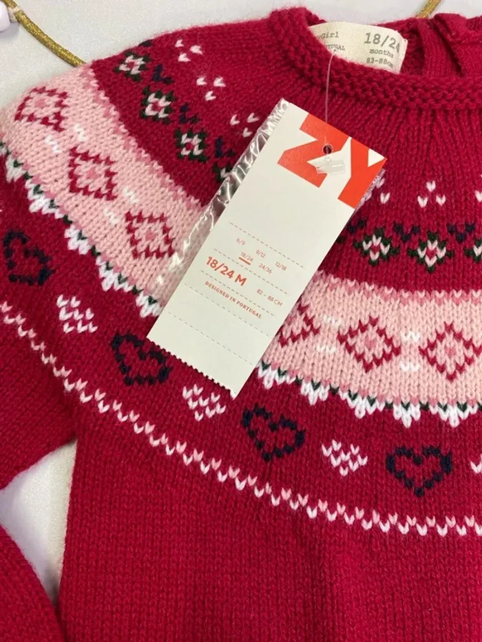 Tricot Pull Fille 24 Mois Pull Bébé Fille Tricot Neuf ZY Baby Taille 18