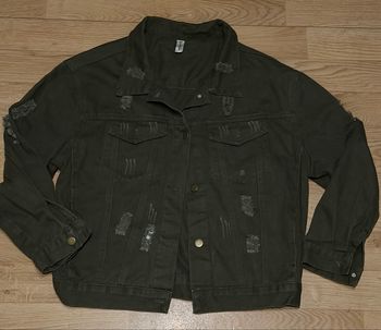 Veste en jean femme taille M vert foncé kaki