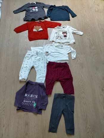 Lot  5 tee shirts 3 pantalons 1 pull