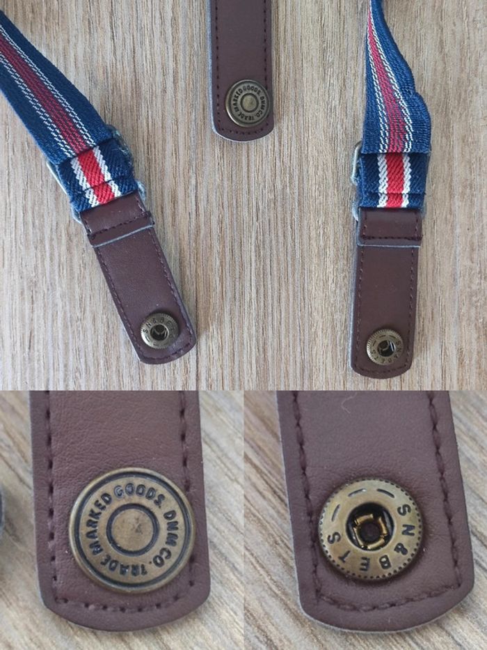 Bretelles rayé bleu blanc rouge pression / Bébé - Gratuit / Free - photo numéro 3