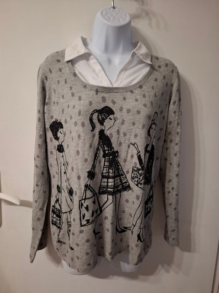 Pull col chemise taille 38/40 en très bon état