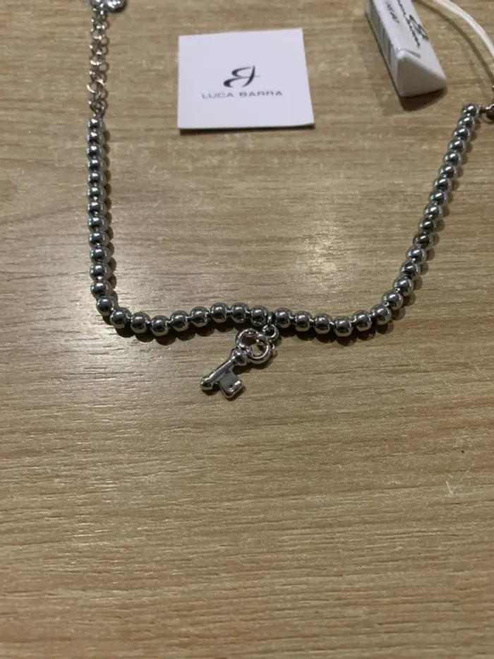 Bracelet argenté motif clef - Luca Barra - photo numéro 2
