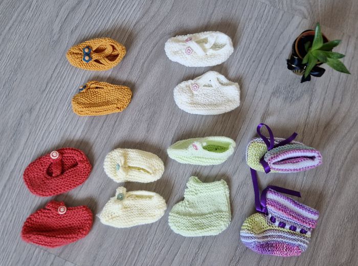 Lot de 6 paires de chaussons fait main