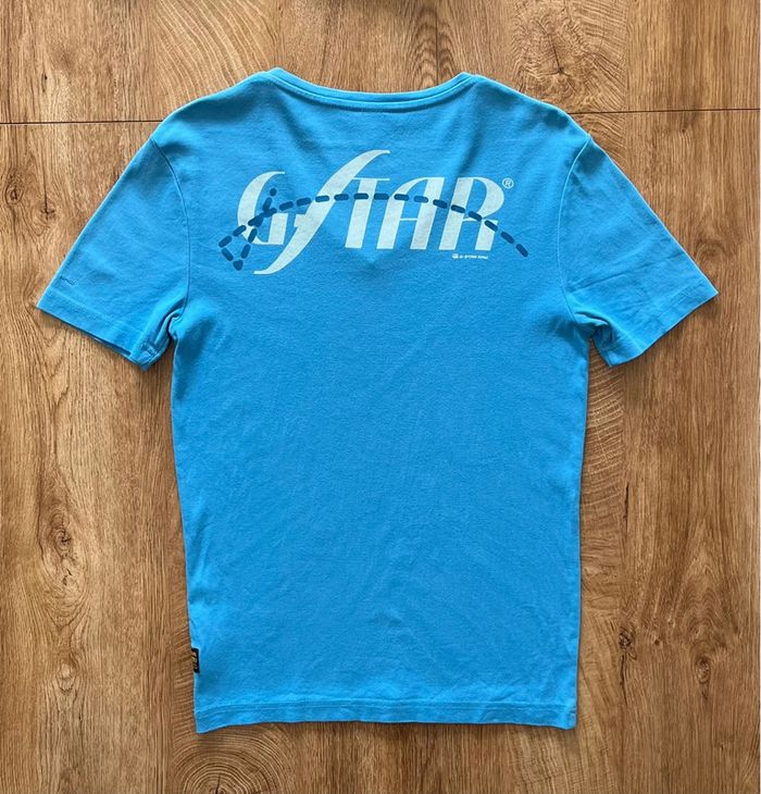 T.shirt bleu G-Star Raw pour homme, taille M (taille petit) - photo numéro 3