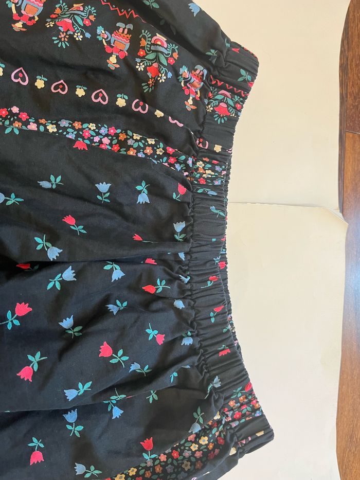 Jupe vintage noire  à motifs fleuris taille Xs/34 - photo numéro 2