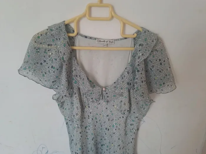 Robe midi à volant gris Taille 40 - photo numéro 9