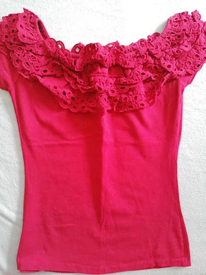 Lot t shirt femme ton rouge rose - photo numéro 4