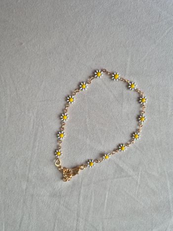 Bracelet de cheville  femme neuf  motif marguerite 
