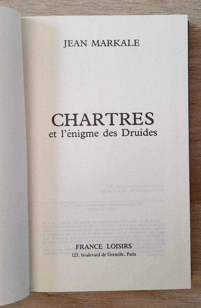 Chartres et l'énigme des druides, Jean markale