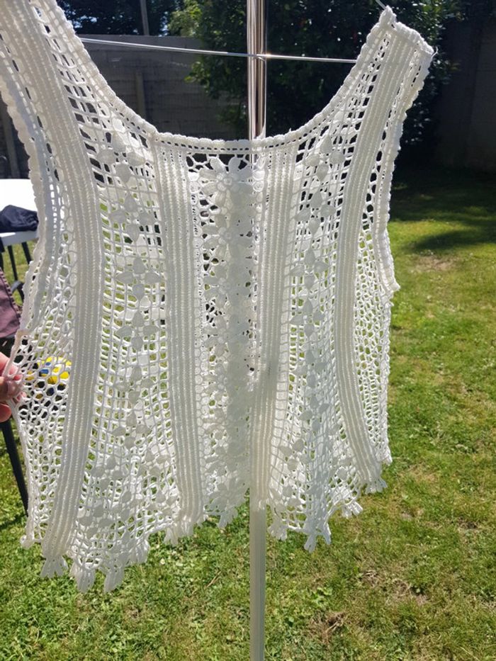 Top Crochet blanc taille unique - photo numéro 5