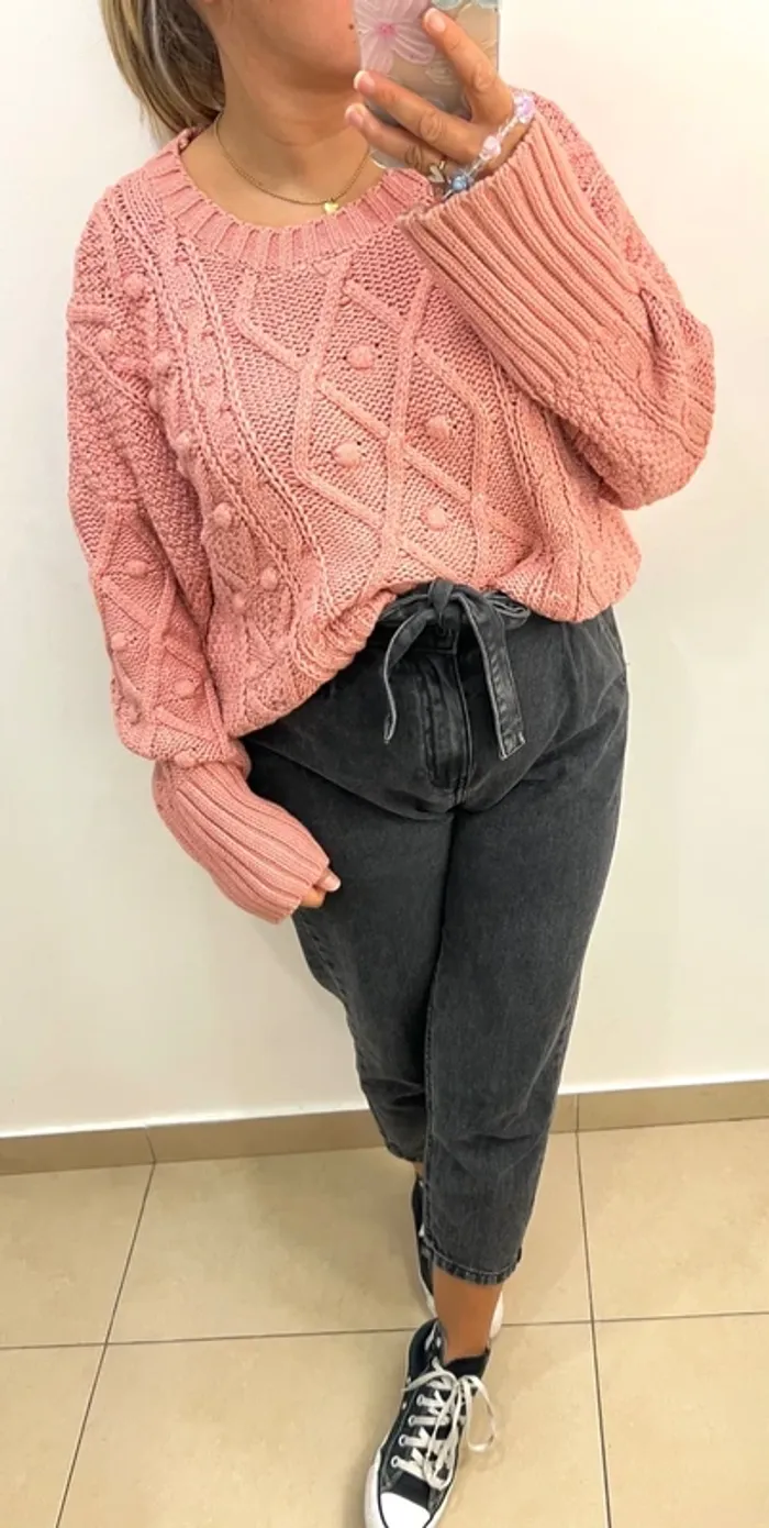 Pull rose torsadée Zara - photo numéro 2
