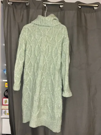 Pull robe, longue émeraude