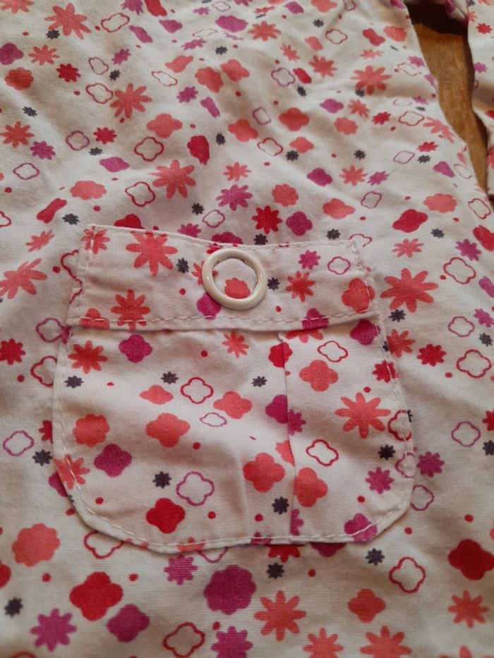 Tee-shirt blouse 6 mois coton fille rose et blanc à fleurs 🌸 - photo numéro 3
