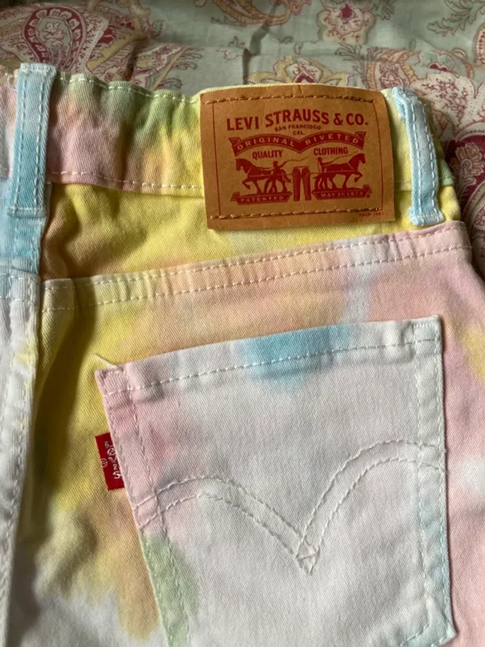 Levi’s short en jean multicolore pastel 8 ans - photo numéro 4