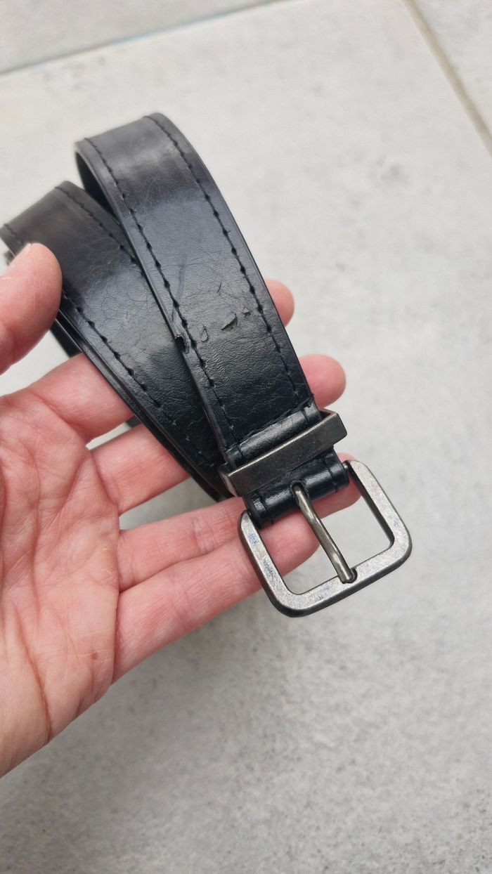 Ceinture synthétique noire pour homme - photo numéro 2