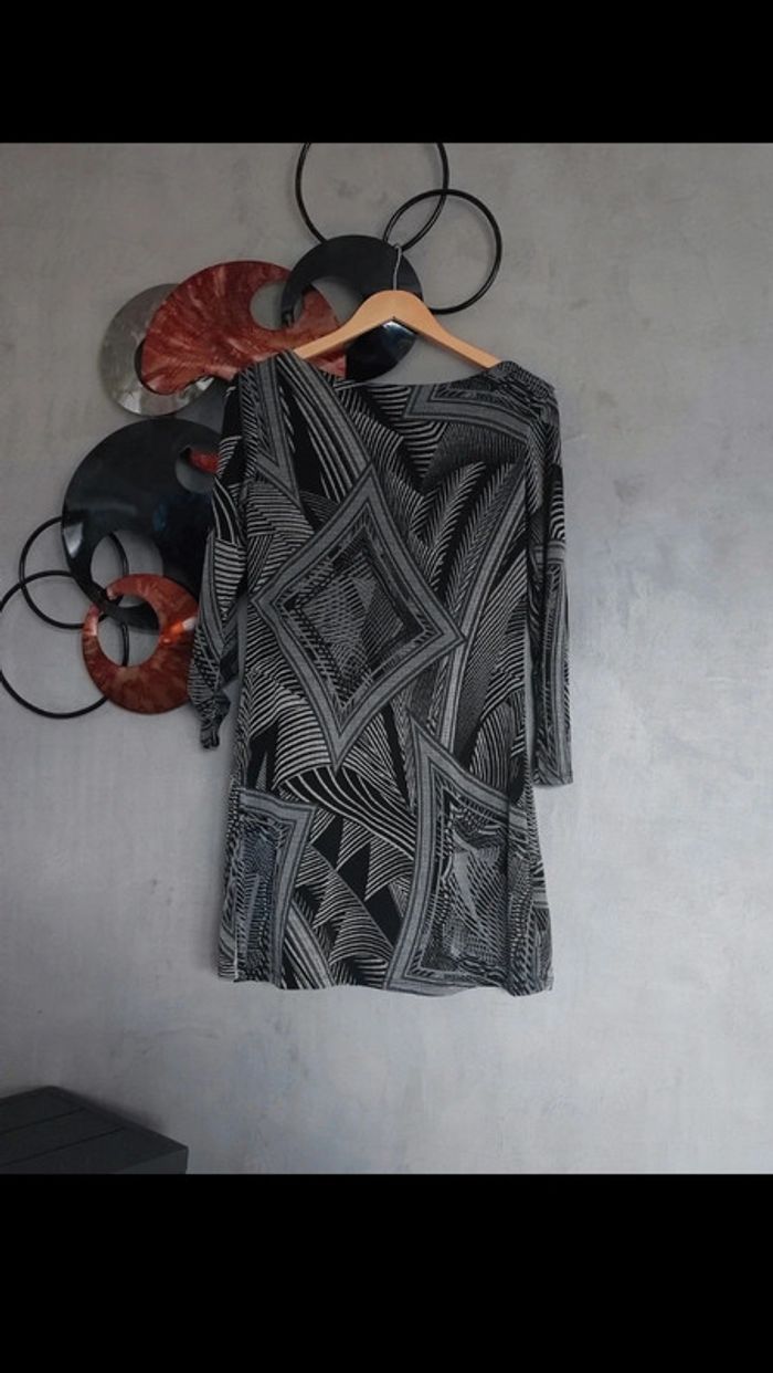 Robe d'automne à motifs noirs et gris Hello Fashion - photo numéro 2
