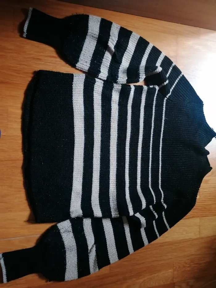 Pull laine noir et or breal - photo numéro 7