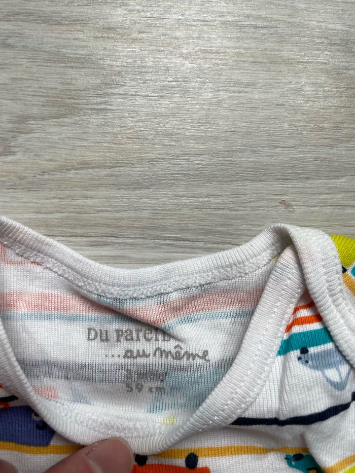 Lot de 2 bodys garçon DPAM 3 mois - photo numéro 3