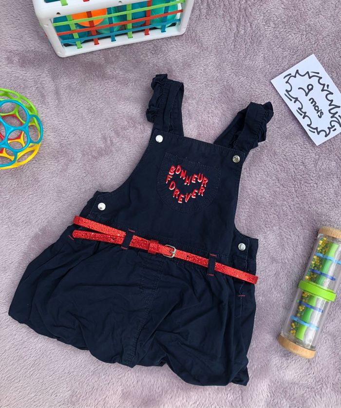 Robe type salopette - 9 mois - Gémo + don t-shirt