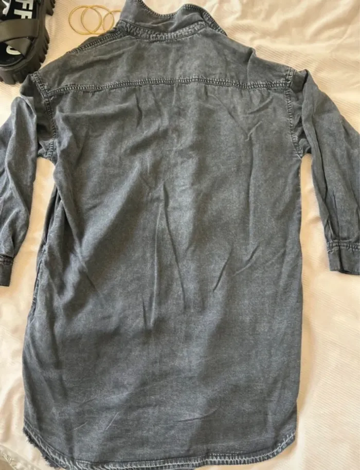 Robe chemise Zara gris noir taille L légère - photo numéro 3