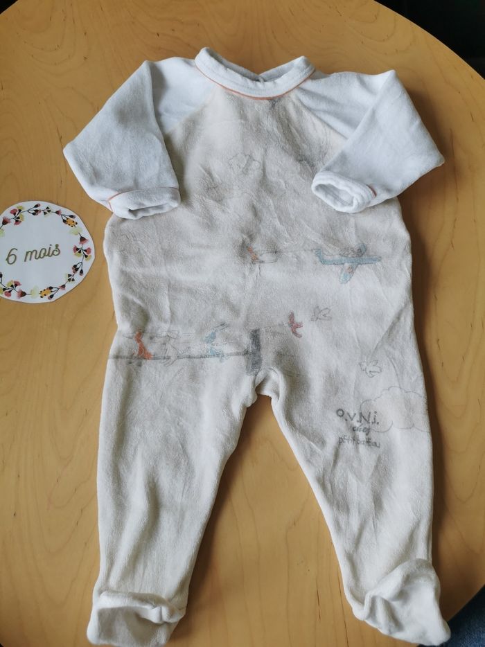 Lot de 2 pyjamas en velour bébé 6mois petit bateau - photo numéro 5