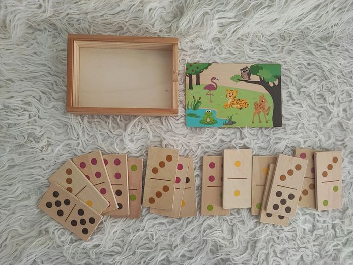 Boîte domino en bois motif animaux - photo numéro 4