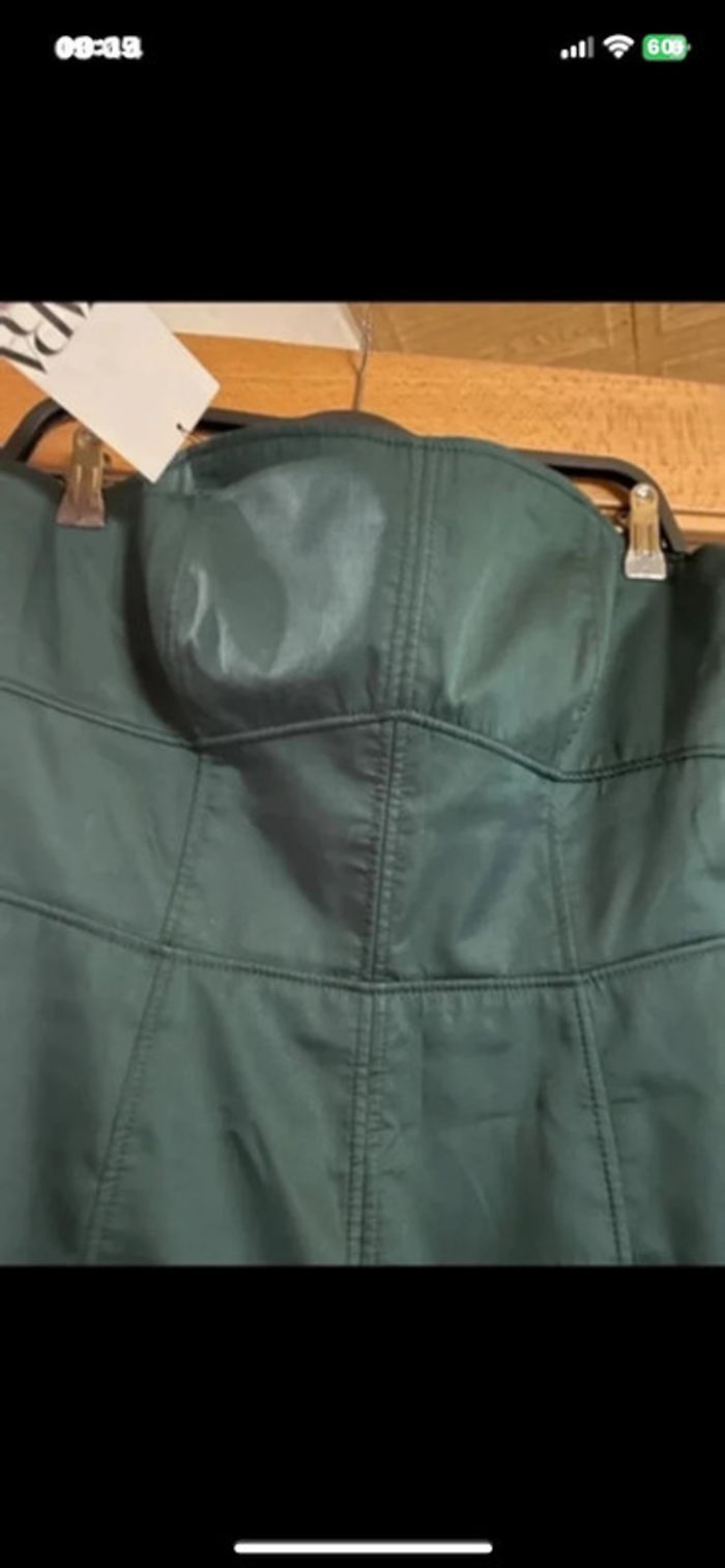 robe longue corset bustier taille L vert foncé Zara. - photo numéro 7