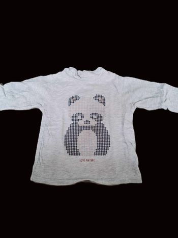 T-shirt manches longues col roulé Okaidi/Obaibi 12 mois