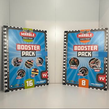Marble Racetrax – Lot 2 Booster Packs NEUFS (8 + 16 pièces, sous blister)