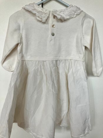 Jolie robe blanche bi-matiere 18mois