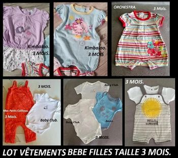 Lot vêtements bébé fille pour l'été taille 3 Mois